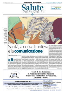 Salute, la nuova frontiera &egrave; la comunicazione