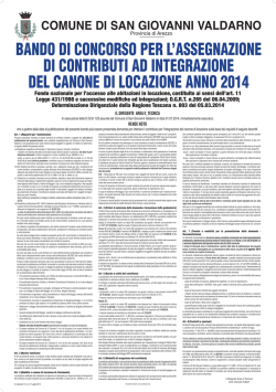 Manifesto Bando 2014 - Comune di San Giovanni Valdarno