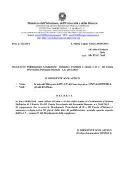 Decreto Pubblicazione Graduatorie Provvisorie di Istituto Personale