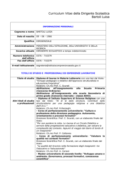 curriculum vitae - Istituto Comprensivo Completo di Asola