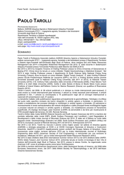 paolo tarolli - Dipartimento TESAF - Universit&agrave; degli Studi di Padova