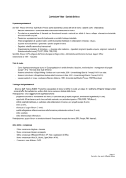 Curriculum Vitae - Daniela Selisca Esperienze professionali