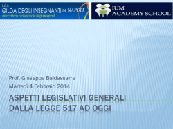 aspetti legislativi generali dalla legge 517 ad oggi
