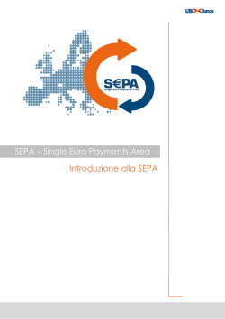 Introduzione alla SEPA SEPA &ndash; Single Euro Payments