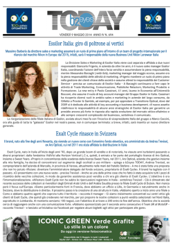 Essilor Italia: giro di poltrone ai vertici Exalt Cycle