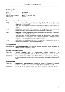 Curriculum Vitae et Studiorum - Dipartimento di Biologia e
