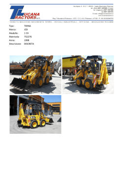 Scheda Tecnica JCB 1 CX