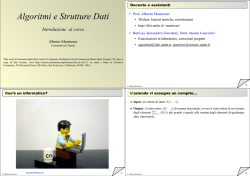 Algoritmi e Strutture Dati Introduzione al corso