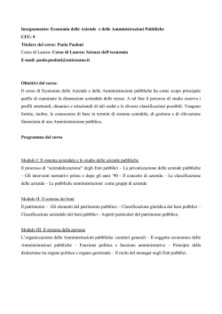 Economia delle aziende e delle amministrazioni