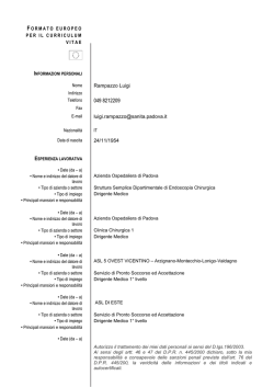 curriculum - Azienda Ospedaliera di Padova