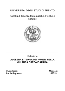 algebrateorianumeri - Università degli Studi di Trento