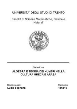 algebrateorianumeri - Universit&agrave; degli Studi di Trento