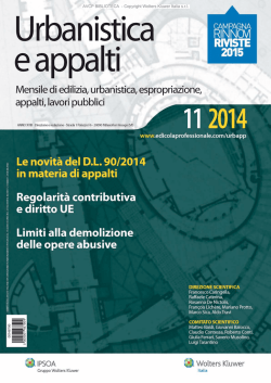 Urbanistica e Appalti nr 11 2014 - Le Banche Dati per gli Operatori