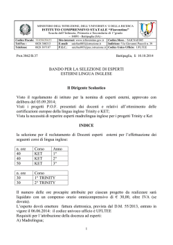 BANDO Esperti Lingua Inglese