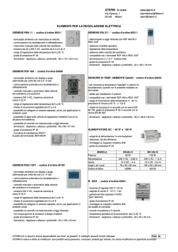 ELEMENTI PER LA REGOLAZIONE ELETTRICA