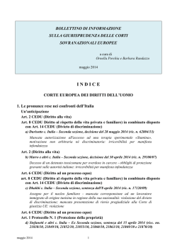Bollettino di informazione sulla giurisprudenza delle Corti