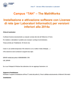 Installazione e attivazione software con Licenze di rete