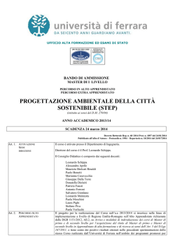 Bando di ammissione - Università degli Studi di Ferrara