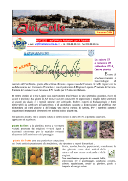 QUI CELLE - Comune di Celle Ligure