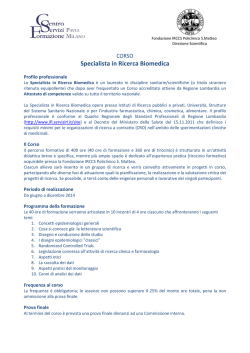 Specialista in Ricerca Biomedica