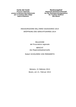 Inaugurazione anno giudiziario 2014 - Relazione