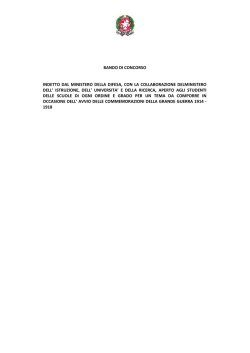 BANDO DI CONCORSO INDETTO DAL MINISTERO DELLA