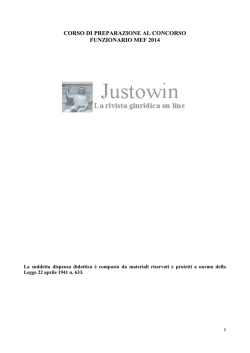 CORSO DI PREPARAZIONE AL CONCORSO FUNZIONARIO MEF