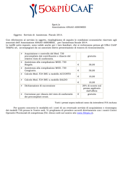 Convenzione - ANAAO ASSOMED Benvenuto