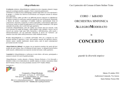 Programma di sala - Orchestra AllegroModerato