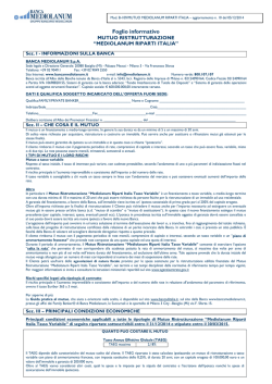 Foglio Informativo Mutuo Ristrutturazione &ldquo;Mediolanum Riparti Italia