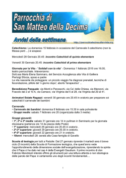 Avvisi della settimana (pdf) - Parrocchia di San Matteo della Decima