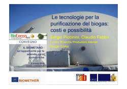 Le tecnologie per la purificazione del biogas: costi