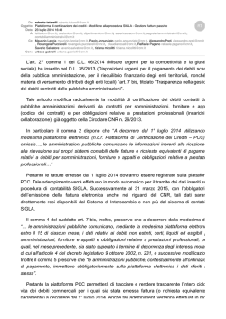 Piattaforma di certificazione dei crediti Modifiche alla