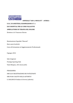 ospedale &ldquo;san g. moscati&rdquo; &ndash; aversa &ndash; uoc di anestesia