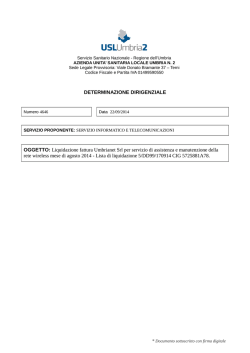 DETERMINAZIONE DIRIGENZIALE OGGETTO: Liquidazione fattura