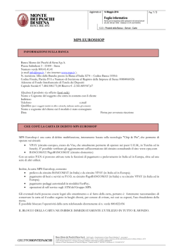 MPS EUROSHOP - Banca Monte dei Paschi di Siena