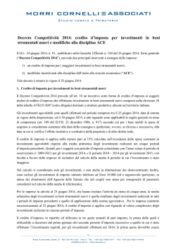 Decreto Competitivit&agrave; 2014 - Morri Cornelli e Associati