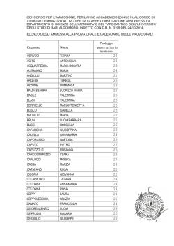 Elenco ammessi e calendario della prova orale