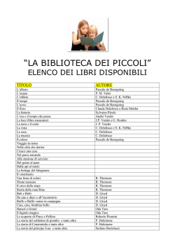 Elenco dei libri presenti in Biblioteca