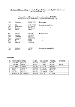 Commissari e laureandi - Universit&agrave; degli Studi di Sassari