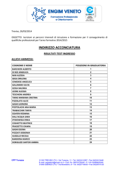 ESITI TEST INGRESSO ACCONCIATORI_TV