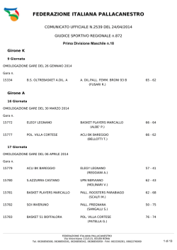 N. 2539 - Federazione Italiana Pallacanestro