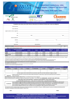 CAMPIONATI NAZIONALI 2014 Sport di squadra
