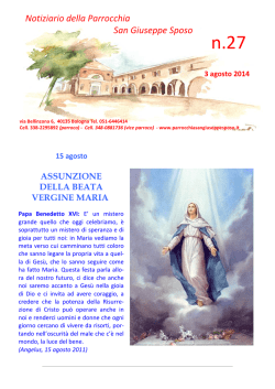 Agenda n° 27 - 2014 - Parrocchia San Giuseppe Sposo