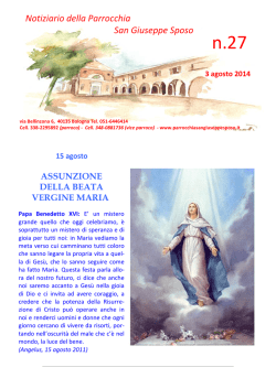Agenda n&deg; 27 - 2014 - Parrocchia San Giuseppe Sposo