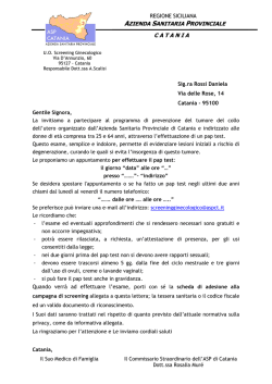 Invito screening Ginecologico