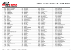 Elenco Localit&agrave; Disagiate e Isole