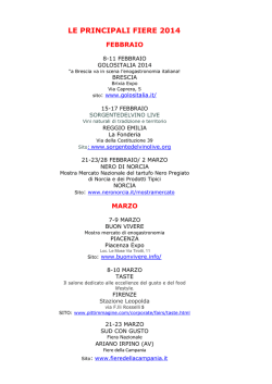 LE PRINCIPALI FIERE 2014