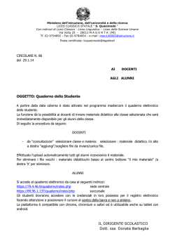 Istruzioni quaderno dello studente