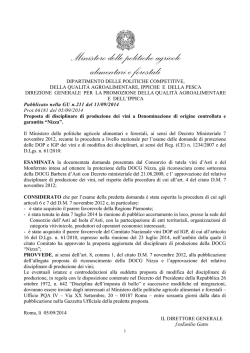 DOCG Nizza - Proposta di disciplinare di produzione